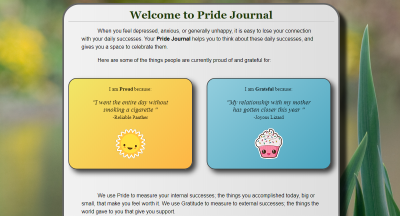 Pride Journal website screenshot